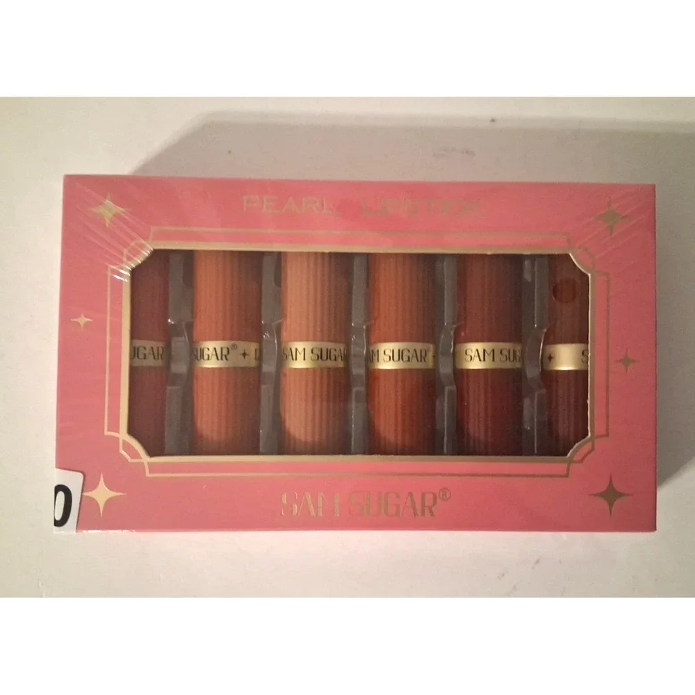 Set of 6 Sam Sugar Pearl Lipsticks Assorted Colors New in Box Expires 2030